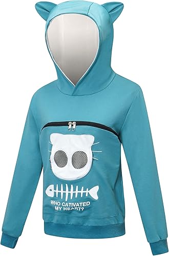 Miniatura 2 de BOMBAXCEIBA Bolsa de forro polar para mascotas, gato, pequeña, con capucha, soporte para llevar sudadera con bolsillo de canguro