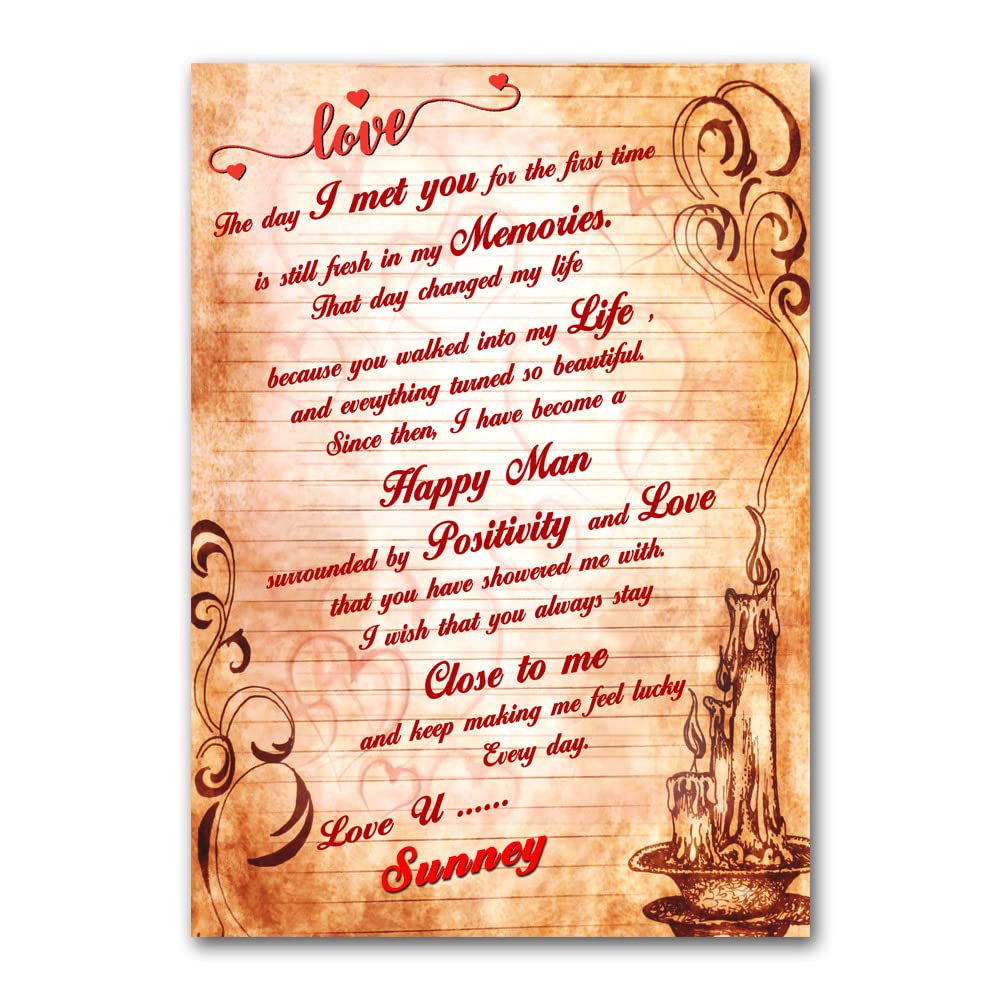 I Love You Sunney Name Love Letter on Birthday Anniversary Valentine's Day Pesonalized 25