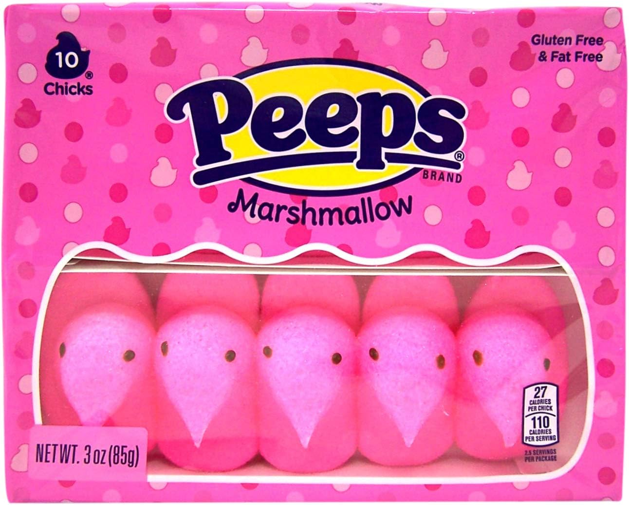 Pink Marshmallow Chicks, 3 oz, 10 ct