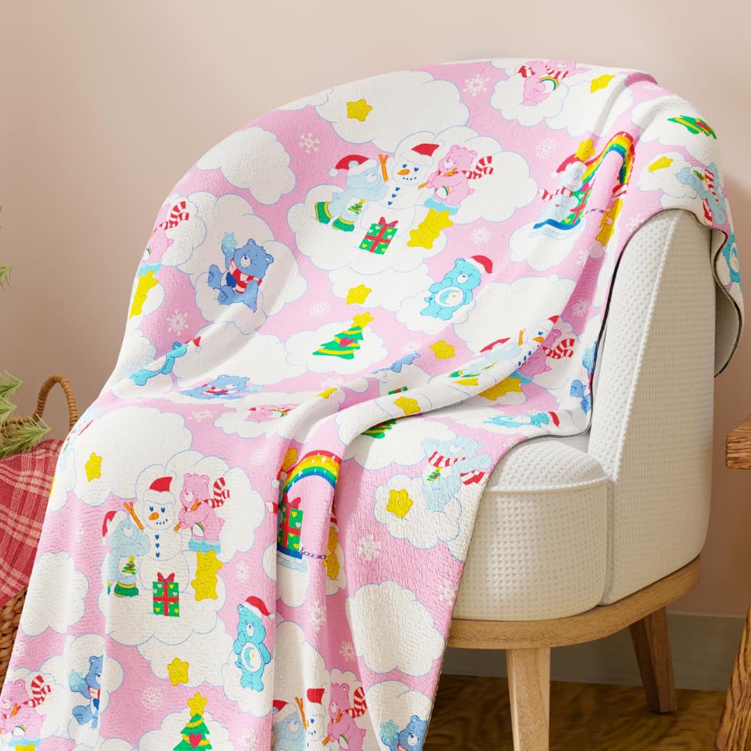 Franco Collectibles Care Bears Christmas Super Soft Cozy Plush Blanket 46" x 60" Officially Licensed Product