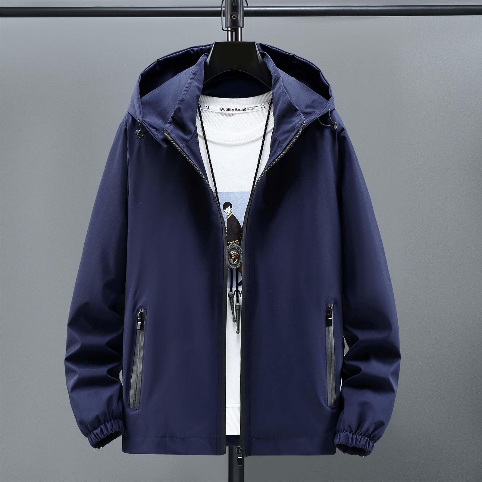 Chubasquero impermeable para hombre, chaqueta de invierno resistente al viento, chaqueta funcional de secado rápido, cortavientos, chaqueta de senderismo para exteriores, corte holgado
