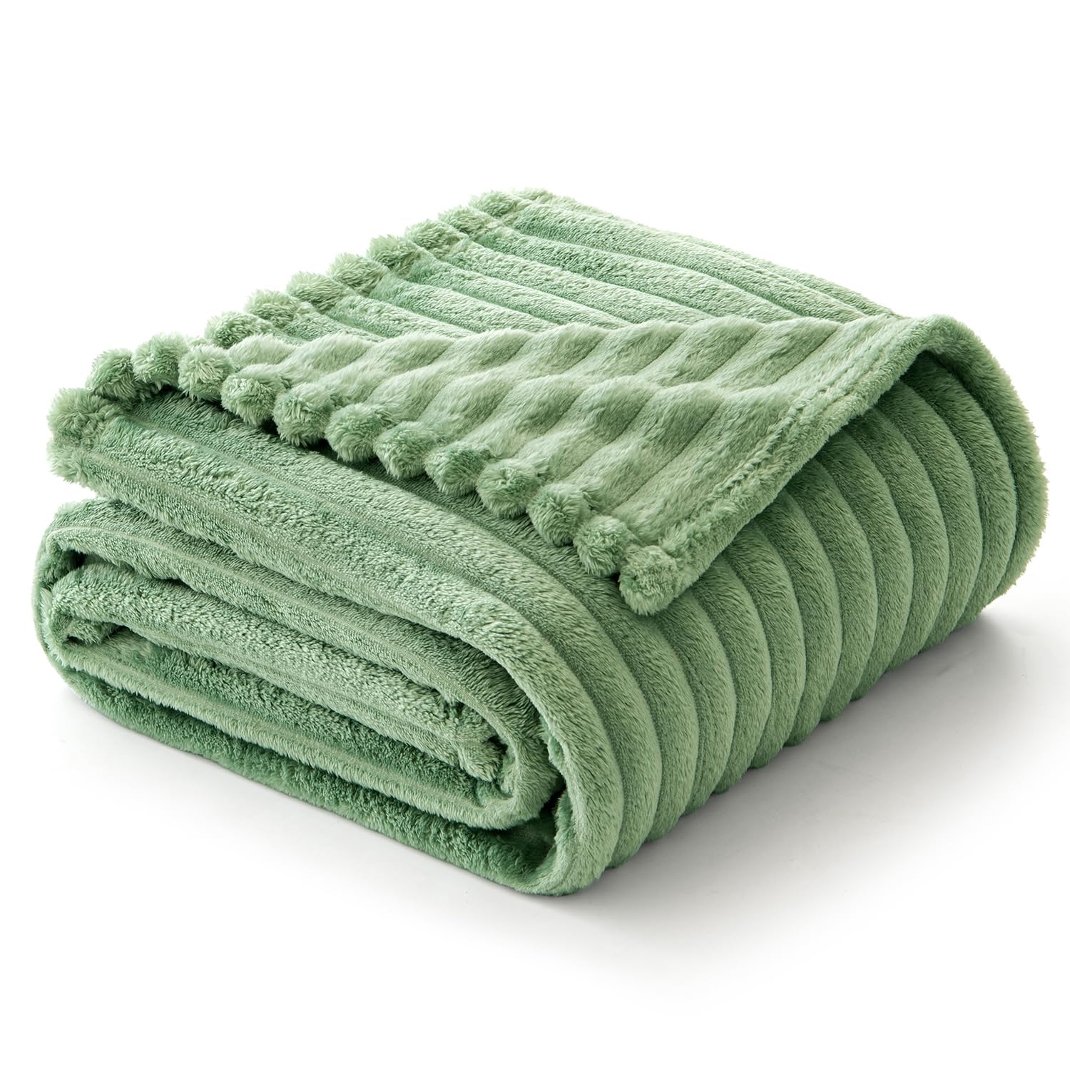 EMEMA Manta Sofa Invierno Termica Mantas para Cama Terciopelo Mantilla Felpa Polar Súper Suave y Cálida para Bebe Habitacion Dormitorio 1 Pieza 150x200 cm Verde Matcha