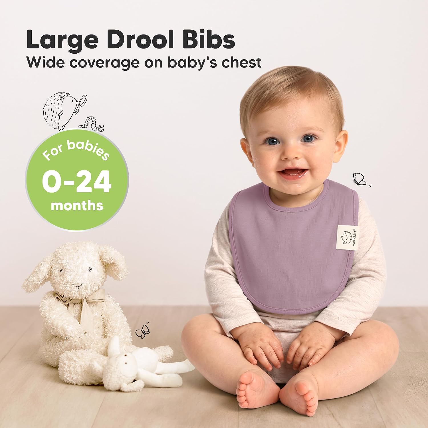 KeaBabies 8-Pack Organic Baby Bibs for Drooling and Teething (Marine Muse) image 2