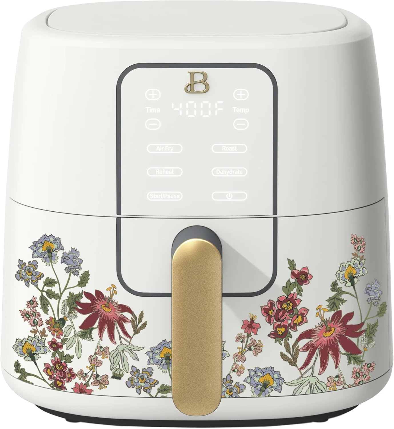 ड्रू बैरीमोर 6 क्यूटी एयर फ्रायर टर्बोक्रिप टेक्नोलॉजी के साथ, वाइल्डफ्लावर व्हाइट फिनिश, टच-एक्टिवेटेड डिस्प्ले, नॉनस्टिक ट्रे