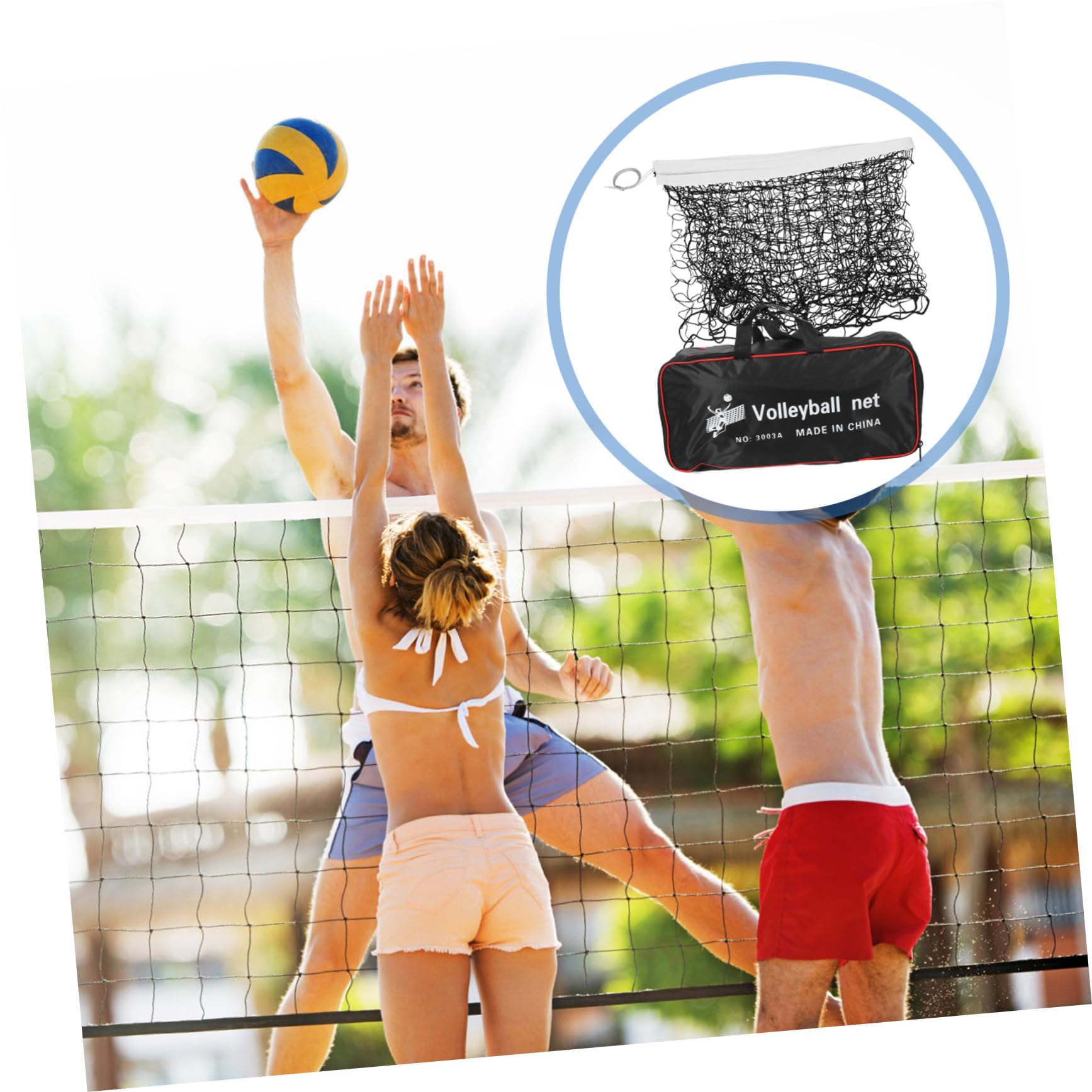 Red de Voleibol Portátil para Playa y Aire Libre, Negra | Plegable, Malla Pequeña, Poliéster, Instalación Sencilla, Incluye Bolsa de Transporte
