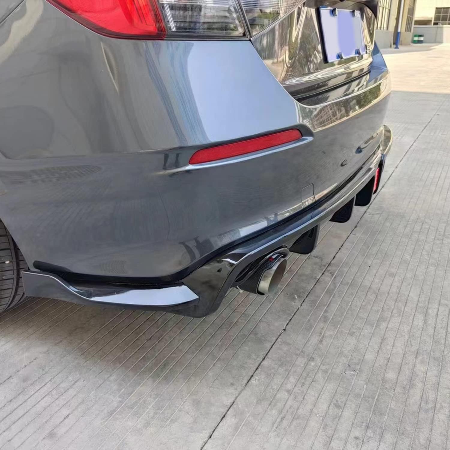 Rear Lip Compatibility with 2022-2023 Civic 11th Gen Rear Diffuser Rear Bumper Chin Lip Spoiler Splitter Gloss Black