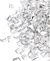 Vista 1 de GASPRO Vidrio transparente de 10 libras para mesa de hoguera, rocas de vidrio reflectante para chimenea de gas, precioso, 1/2 pulgada