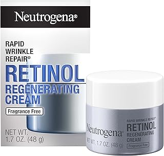 Neutrogena Rapid Wrinkle Repair Retinol Face Moisturizer, Fragrance Free, Daily Anti-Aging Face Cream with Retinol & Hyaluronic Acid to Fight Fine Lines, Wrinkles, & Dark Spots, 1.7 oz
