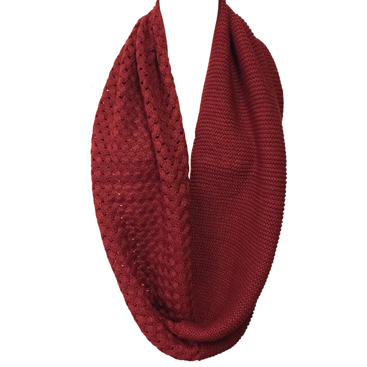 Wrapables Trendy Winter Warm Knit Infinity Scarf, Burgundy
