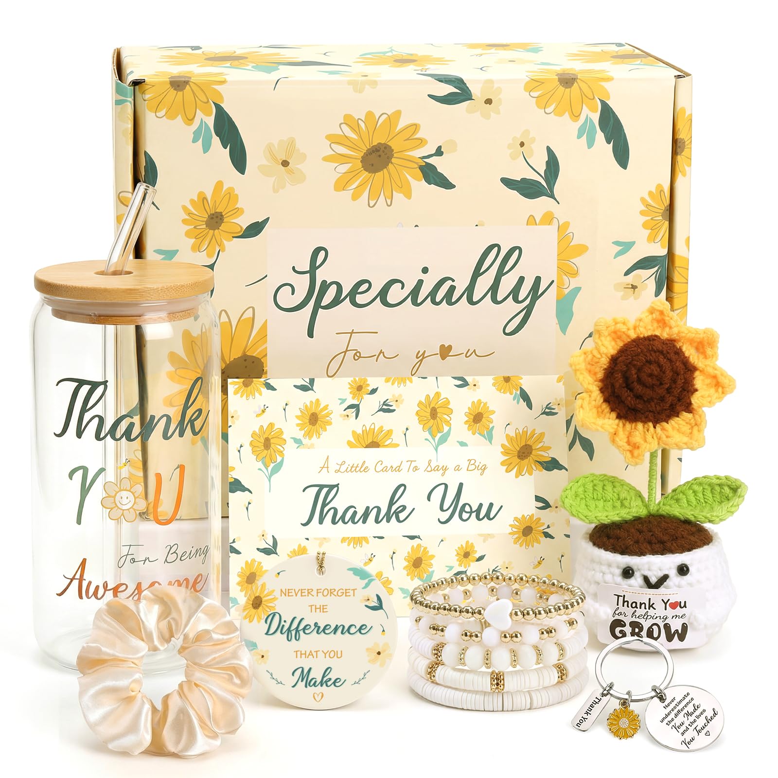 Naler Gifts for Women,12pcs Set, Sunflower Gift Basket for Her