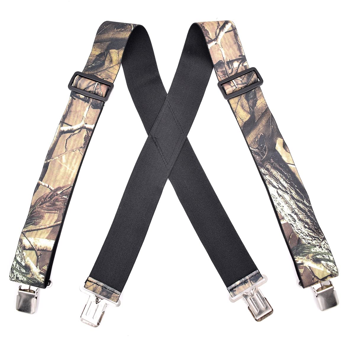 Liaoziyuan159 Camouflage Suspenders for Men Heavy Duty Clips Hunting Work Adjustable Braces DMZJ