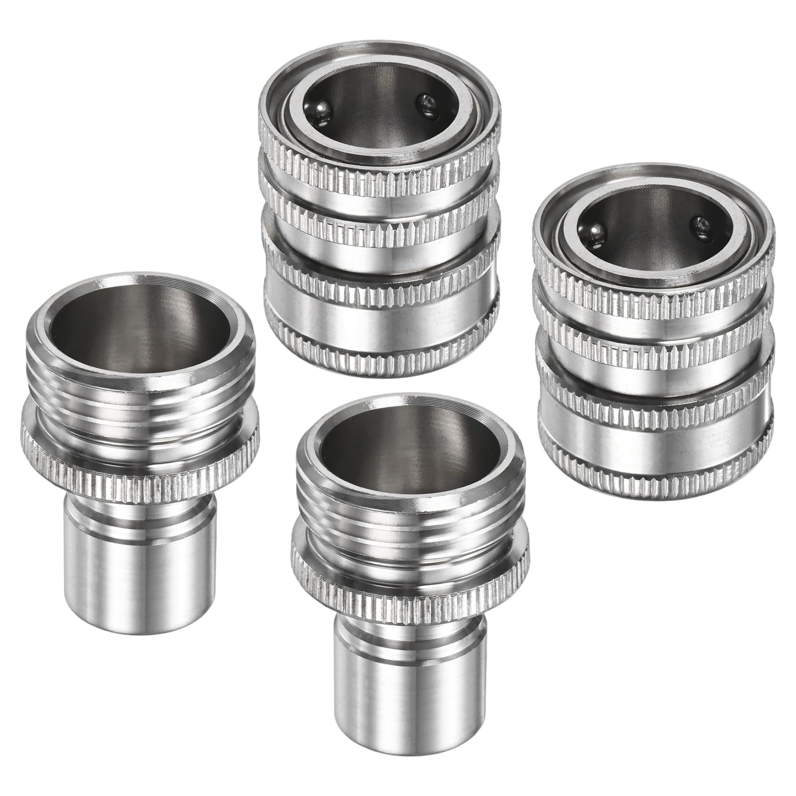 M METERXITY 2-Set Garden Hose Quick-Connect, 3/4 Inch GHT Stainless Steel Water Hose Fittings for Faucet/Pressure Washer/Pump/Sprayer, Male Quick Release Connector and Female Adapter