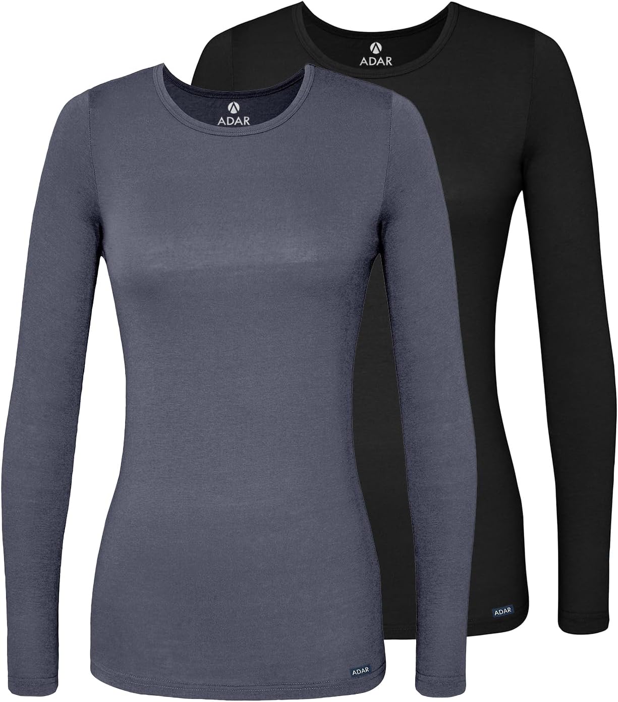 Adar Underscrubs for Women 2 Pack - Long Sleeve Underscrub Comfort Tee