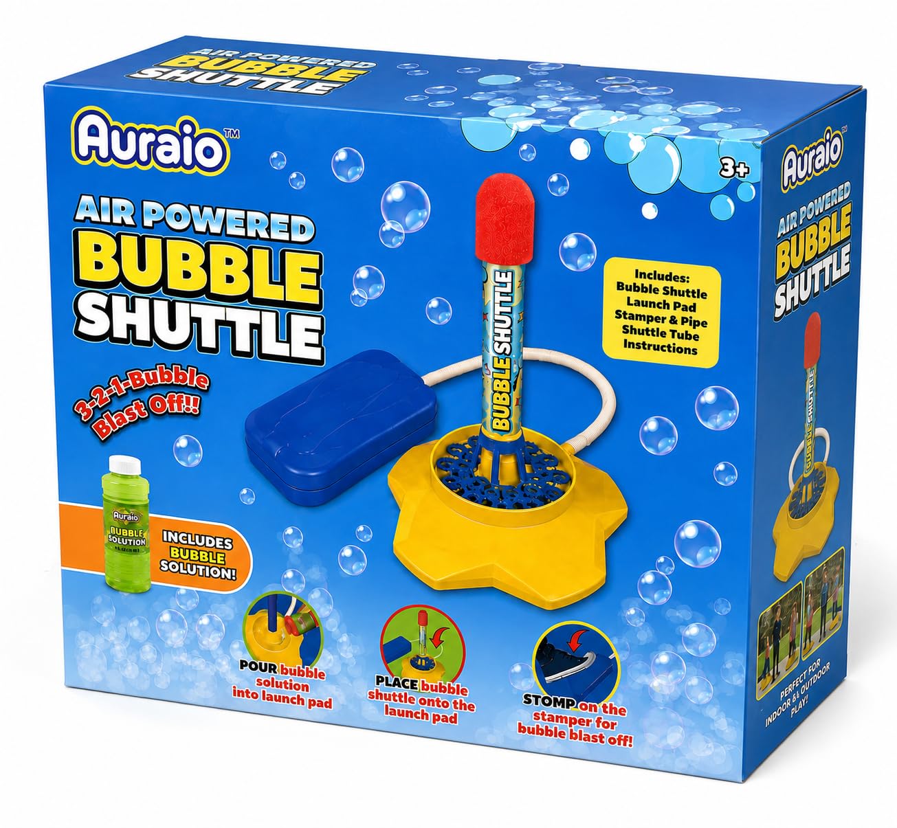 Auraio™ Air Powered Bubble Shuttle Toy with Launch Pad