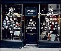 Vista 5 de Q-BABY 200 calcomanías estáticas de copos de nieve para decoración de ventanas de Navidad, 200