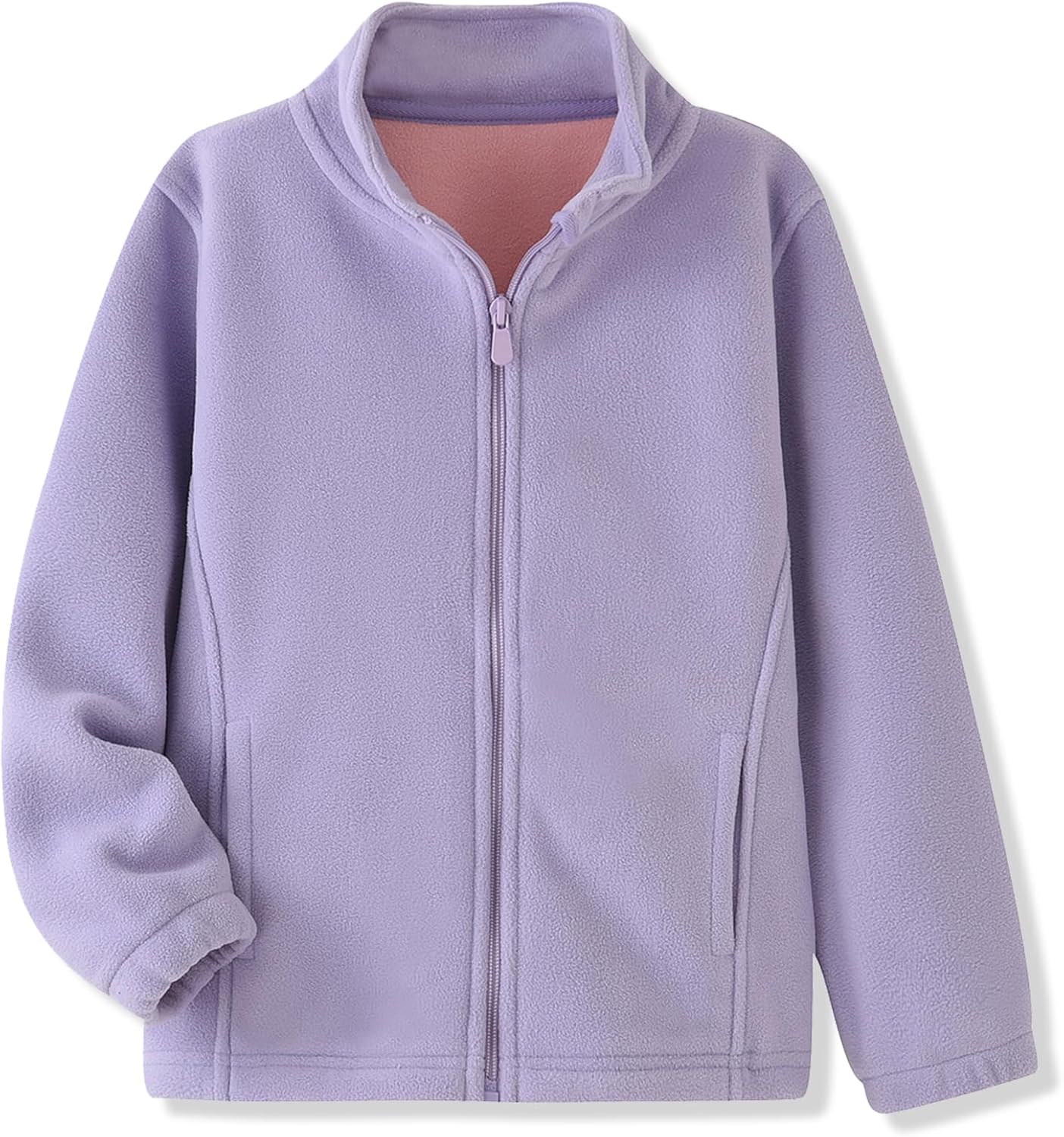 ACESTAR Girls Boys and Toddlers Polar Fleece Full-Zip Mock Jacket With Pockets for Children 4-14 Years