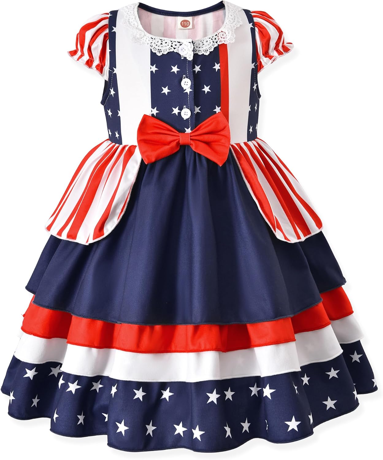 Aalizzwell 4th of July Dress for Little Girls 2-6T