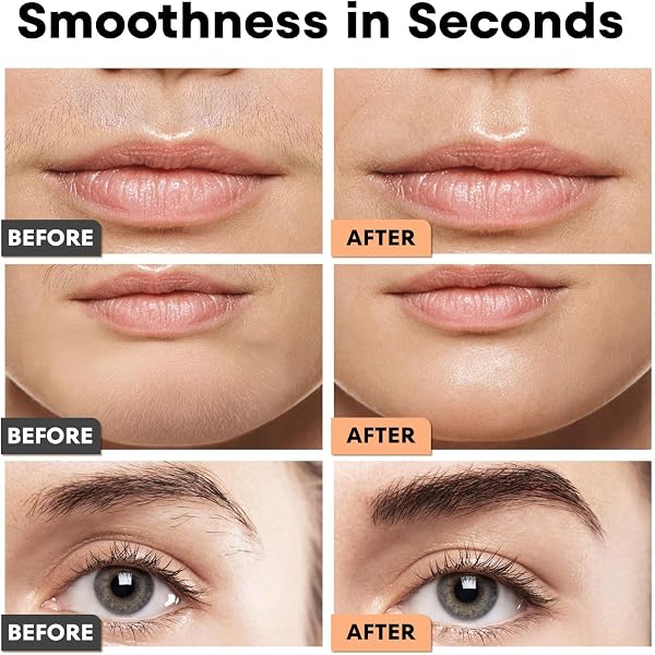 VG VOGCREST Eyebrow Facial Trimmer: 2 in1 Rechargeable Facial Hair Removal and Eyebrow Shaver - Face Lips Body Painless Facial Razor with Built-in LED Light (Rose Gold) - 4