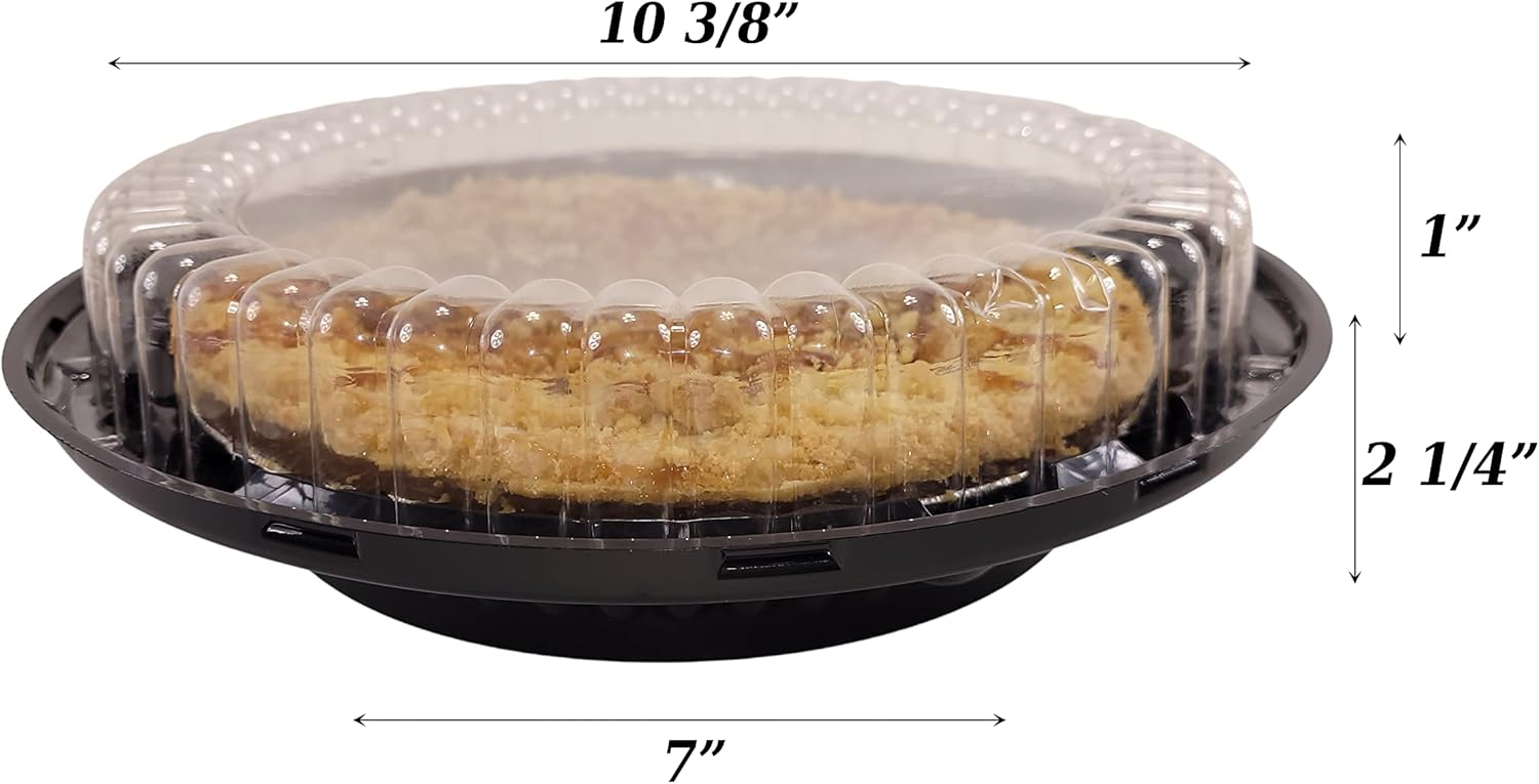 KitchenDance D & W Fine Disposable Pie Carrier with Clear Low Dome Lid - 9 Inches Reusable Pie Carrier for pies and Cupcakes - Perfect for Storing, Preparing Food - WJ40, 80 Count