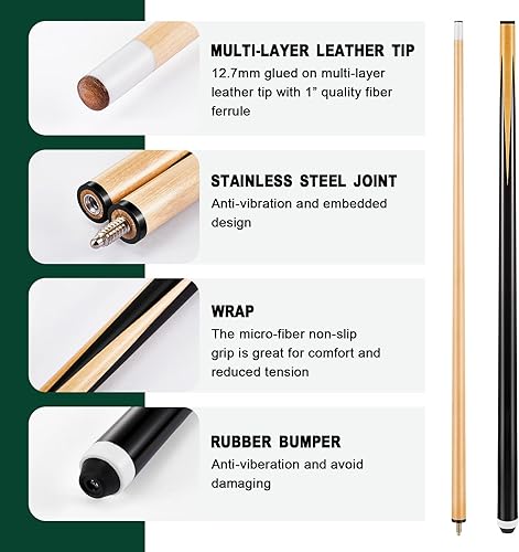 Miniatura 3 de Jenaai 51 piezas de accesorios para mesa de billar, 16 piezas de bolas de billar, juego de 4 palos de billar triangulares, soporte de bola de