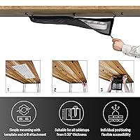 Vista 3 de Cable Management net - Under Desk Cable Management Tray - Cable net - Wire Management Under Desk - Cord Organizer