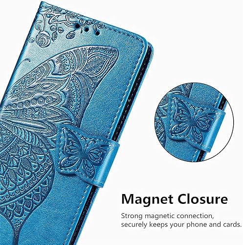 Miniatura 4 de MEUPZZK Funda para Samsung Galaxy A24 4G, Samsung A25 5G, piel sintética de alta calidad con diseño de mariposa en relieve, función atril, ranuras