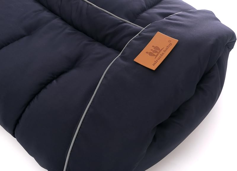 Sac de iarnă universal Miracle Baby pentru cărucior, scoică auto și landou, 102 x 54 cm, albastru