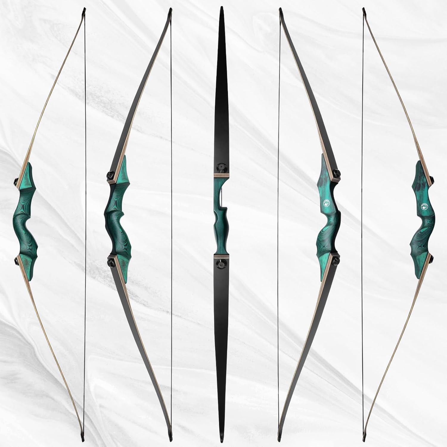 oubert 60inch Takedown Longbow 20-60lbs Archery Bow and Arrow Set with Arm Guard Finger Guard and Bow Bag Hunting Bow for Right Handed Shooter Target Practice