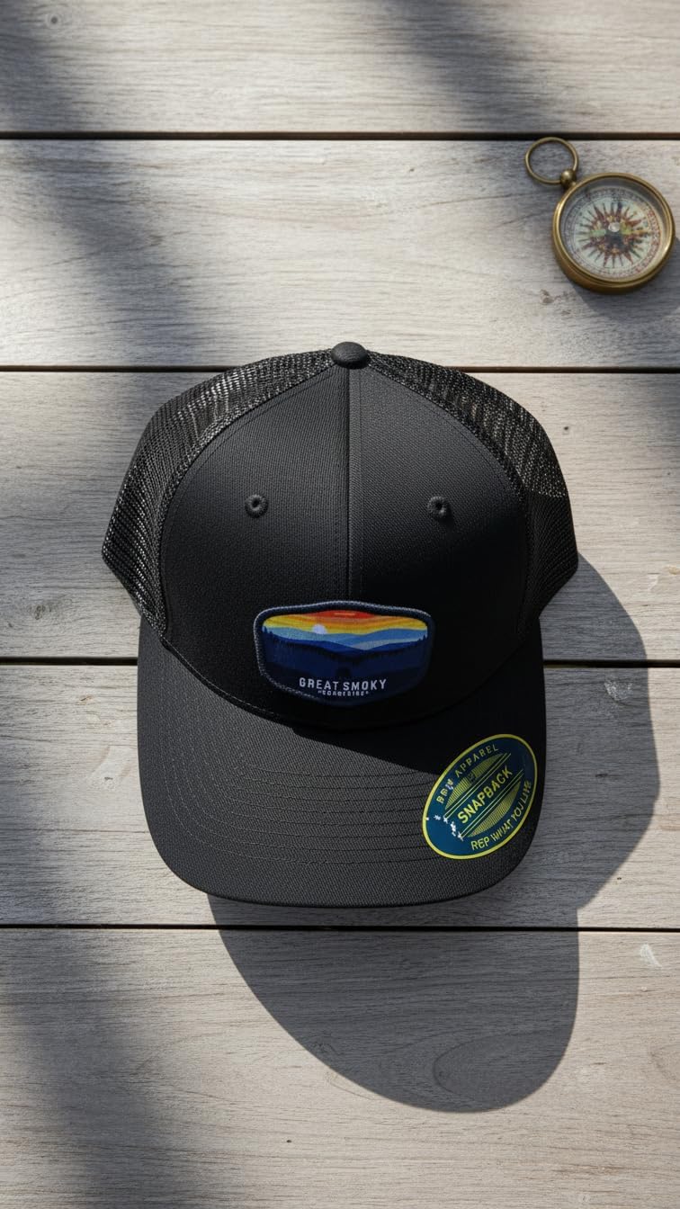 Great Smoky Mountains Trucker Hat with National Park Woven Patch