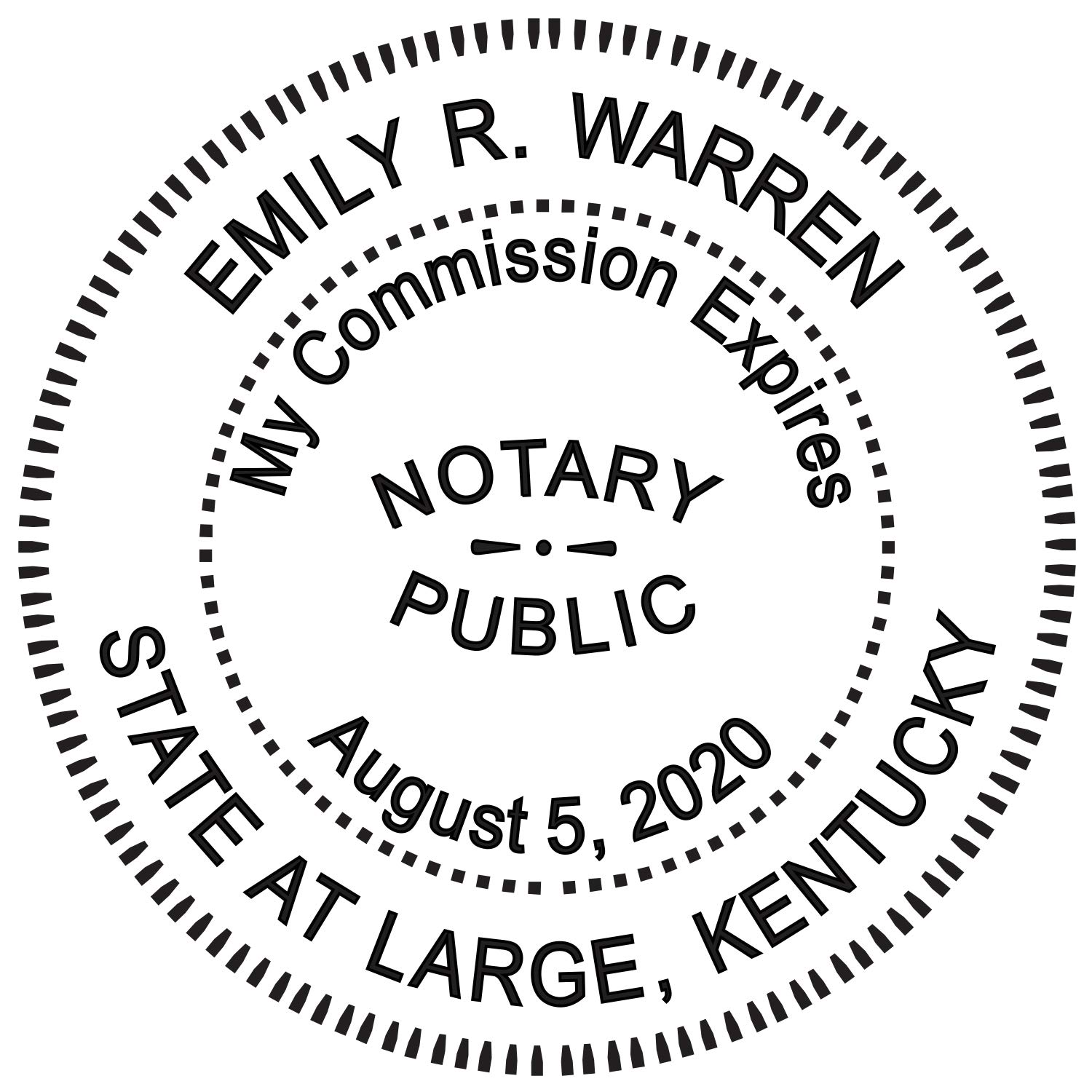 Round Notary Stamp for State of Kentucky- Self Inking Stamp - Top Brand Unit with Bottom Locking Cover for Longer Lasting Stamp - 5 Year Warranty
