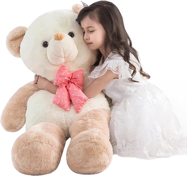 Giant Teddy Bear Big Size 4 Feet Valentines Day Teddy Bear Giant Stuffed Animal Big Teddy Bear Large Stuffed Animals Giant Plush Toy Stuffed Animal Teddy Bears for Girlfriend 47 Inch