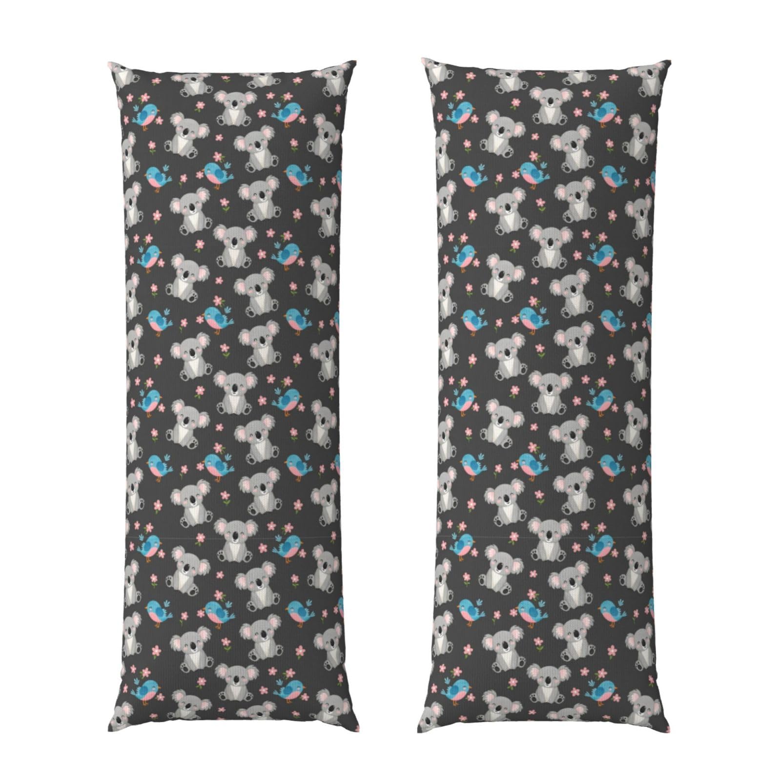 Body Pillow Protector Cover 20x54, Floral Cute Cartoon Koala, Breathable Ultra Soft Pillowcase with Zipper, Wrinkle Shrinkage Fade Resistant for Bed Couch