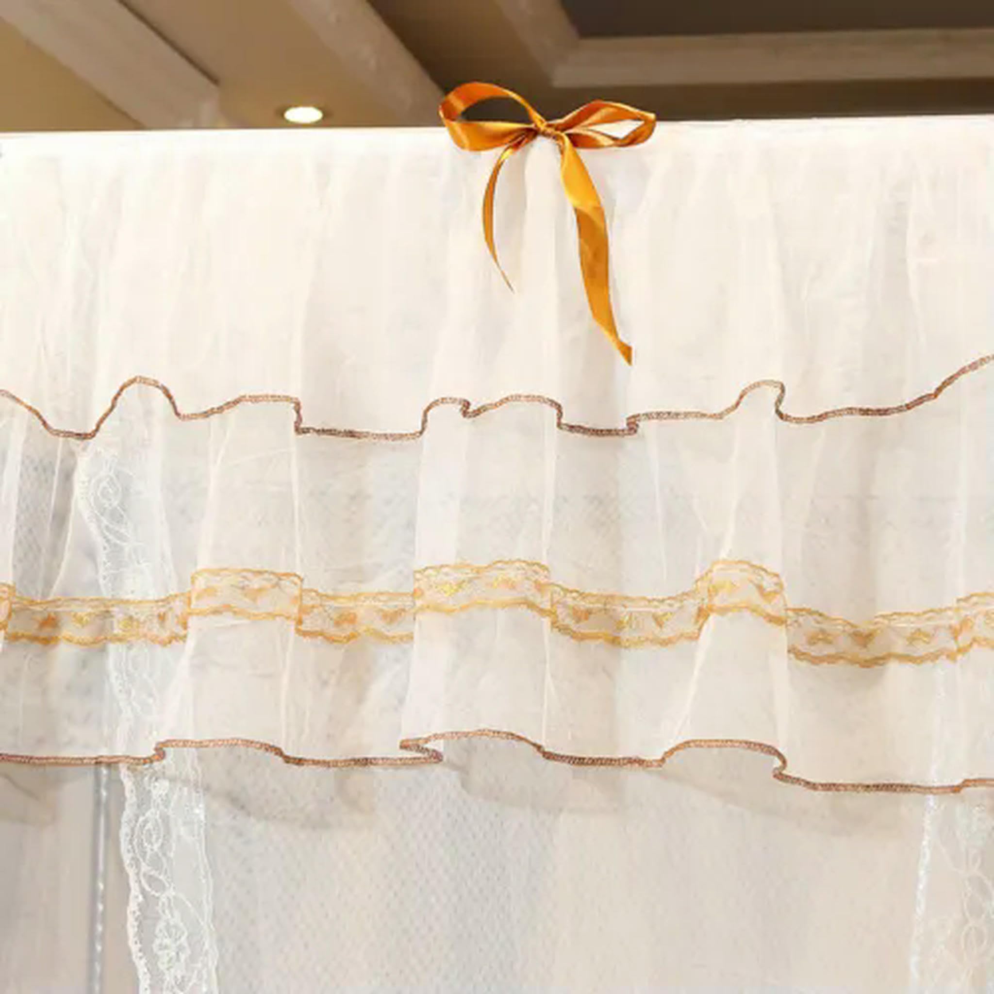 Luxus Prinzessin Vier Ecke Post Bett Vorhang Baldachin Netting Moskitonetz Bedd JJ-L