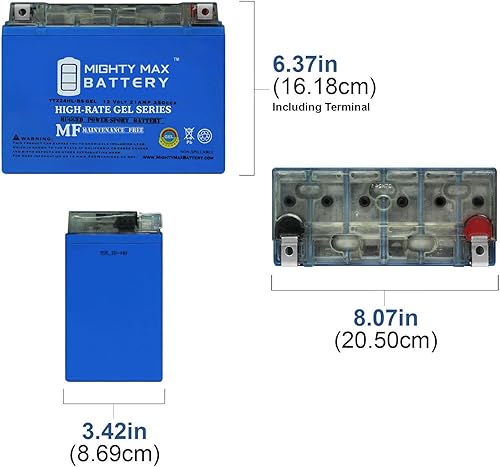 Vista 28 de Mighty Max Battery YTX12-BS GEL -12 voltios 10 AH, tipo GEL, 180 CCA, batería recargable de motocicleta SLA AGM sin mantenimiento