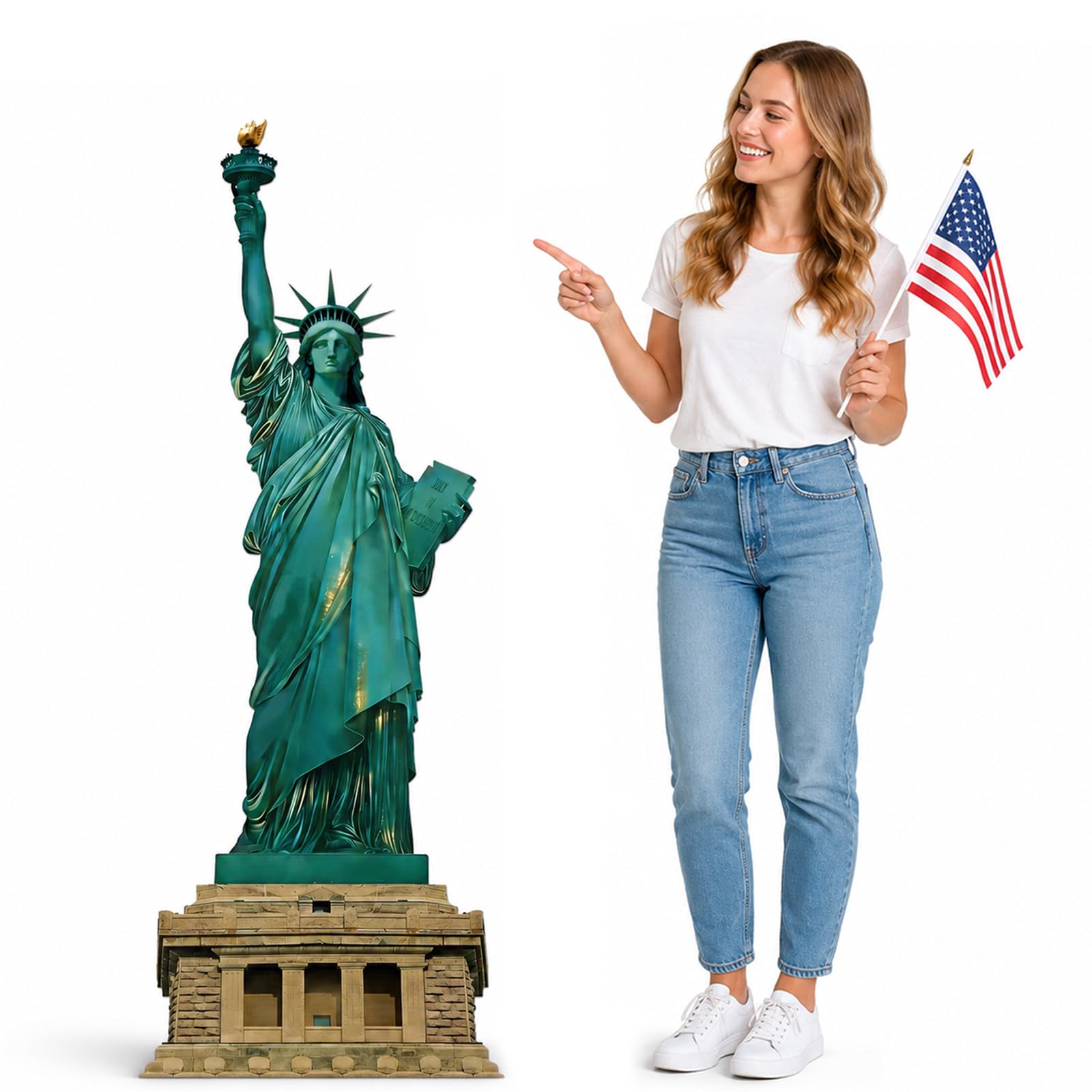 5 Ft Statue of Liberty Cardboard Cutout Veterans Day Decorations Life Size