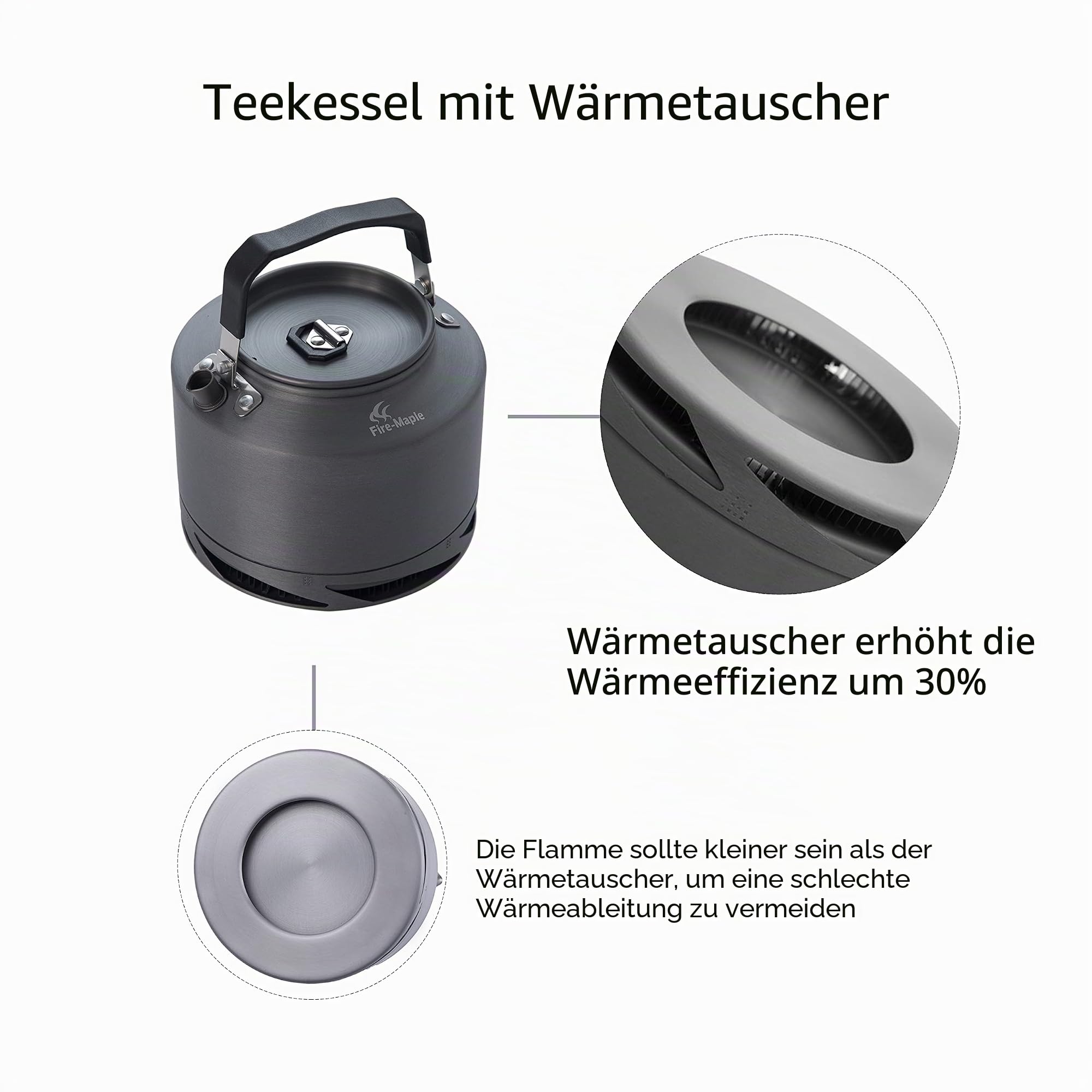 Fire-Maple FMC-XT2 Teekessel Camping Wasserkocher für Outdoor Wandern Picknick Kaffee Leicht zu Reinigen, Hart eloxiertes Aluminium und Edelstahl Kochgeschirr-Set Teekanne und Kaffeekanne Schwarz