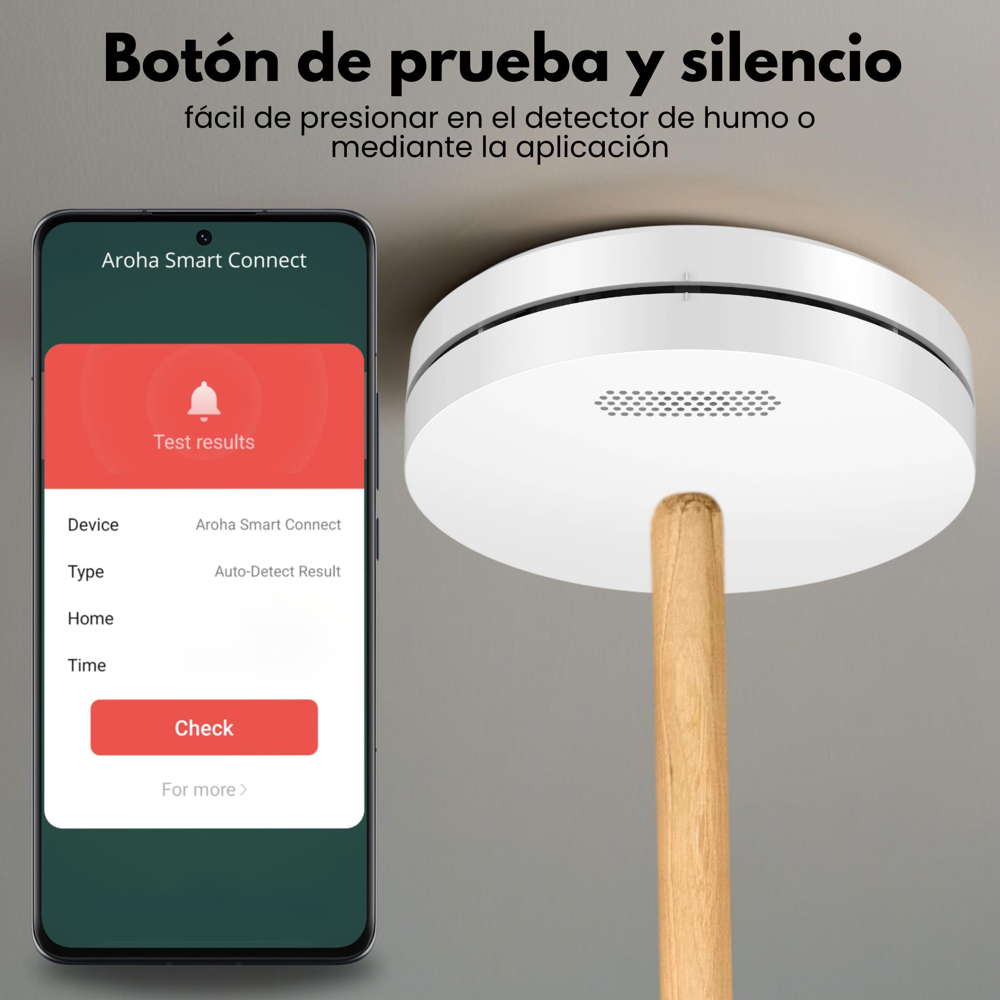 Aroha Smart Connect Detector de Humo WiFi - Batería de 10 Años - Alarma de Incendios Inteligente con Tuya & Smartlife App - Sensor de Humo, Smart Home