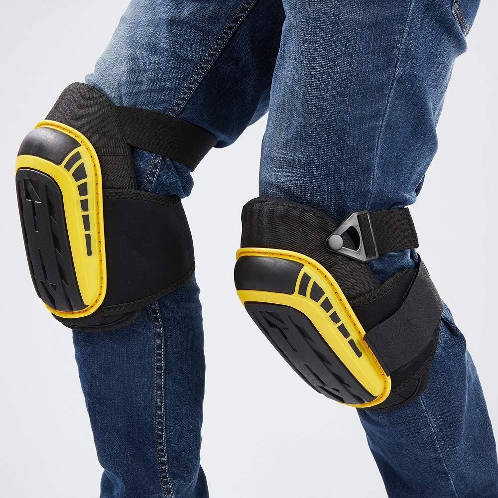 Genouillères pour Travail - Rembourrage en Mousse et Coussin en Gel avec Sangles réglables pour la Construction, Le Sol, Le Jardinage
