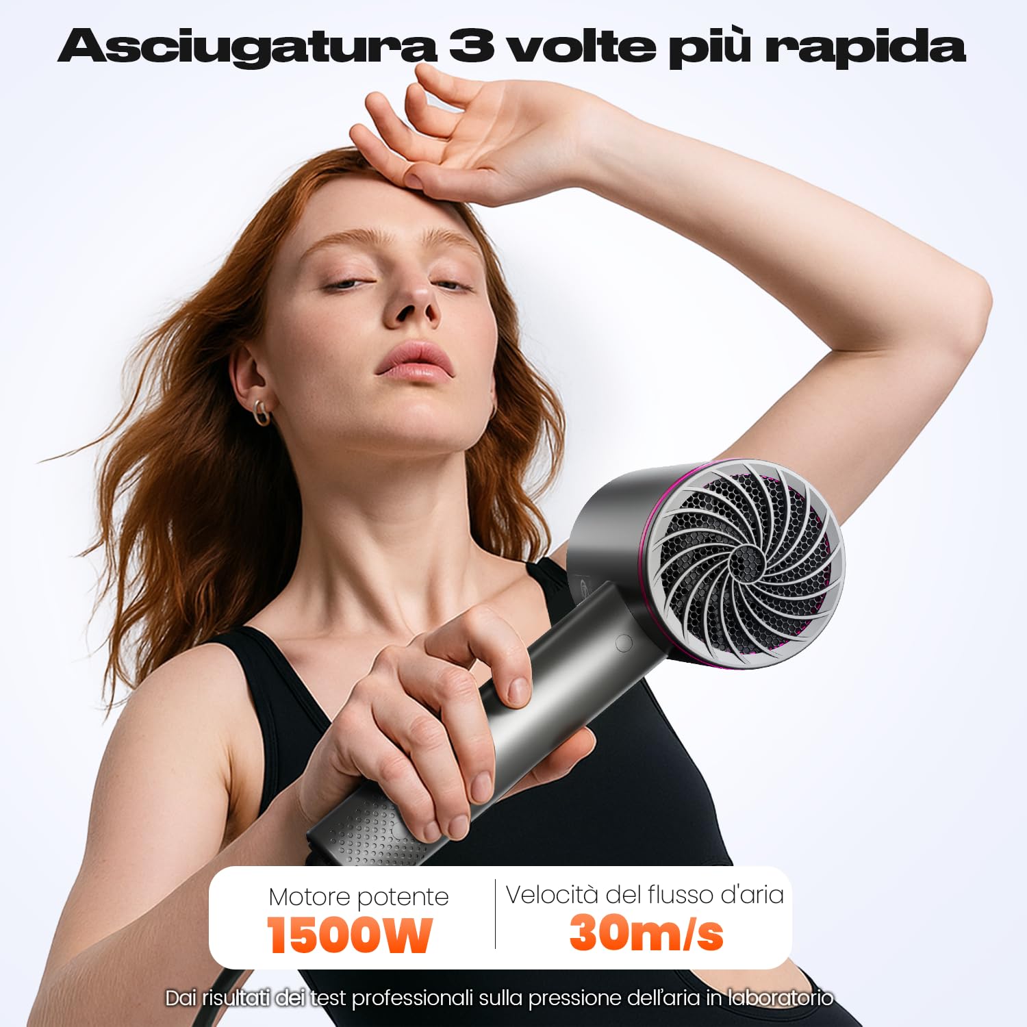 Asciugacapelli con Ioni, Phon Capelli con Motore AC, 3 Livelli di Calore Phone Capelli, Aria Fredda, Diffusore per Styling Perfetto, modello unisex