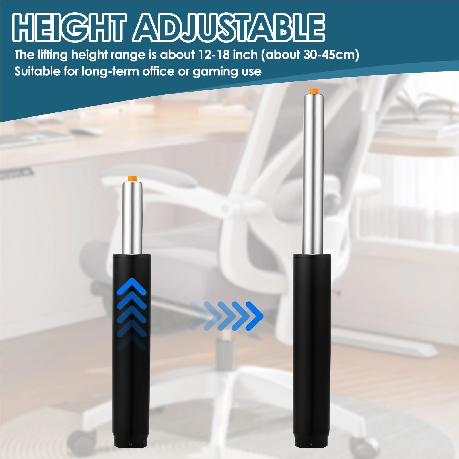 Cilindro di sollevamento a gas for sedia con asta supporto pneumatico resistente for la sostituzione del sedile pistone dell'ammortizzatore dello sgabello da bar