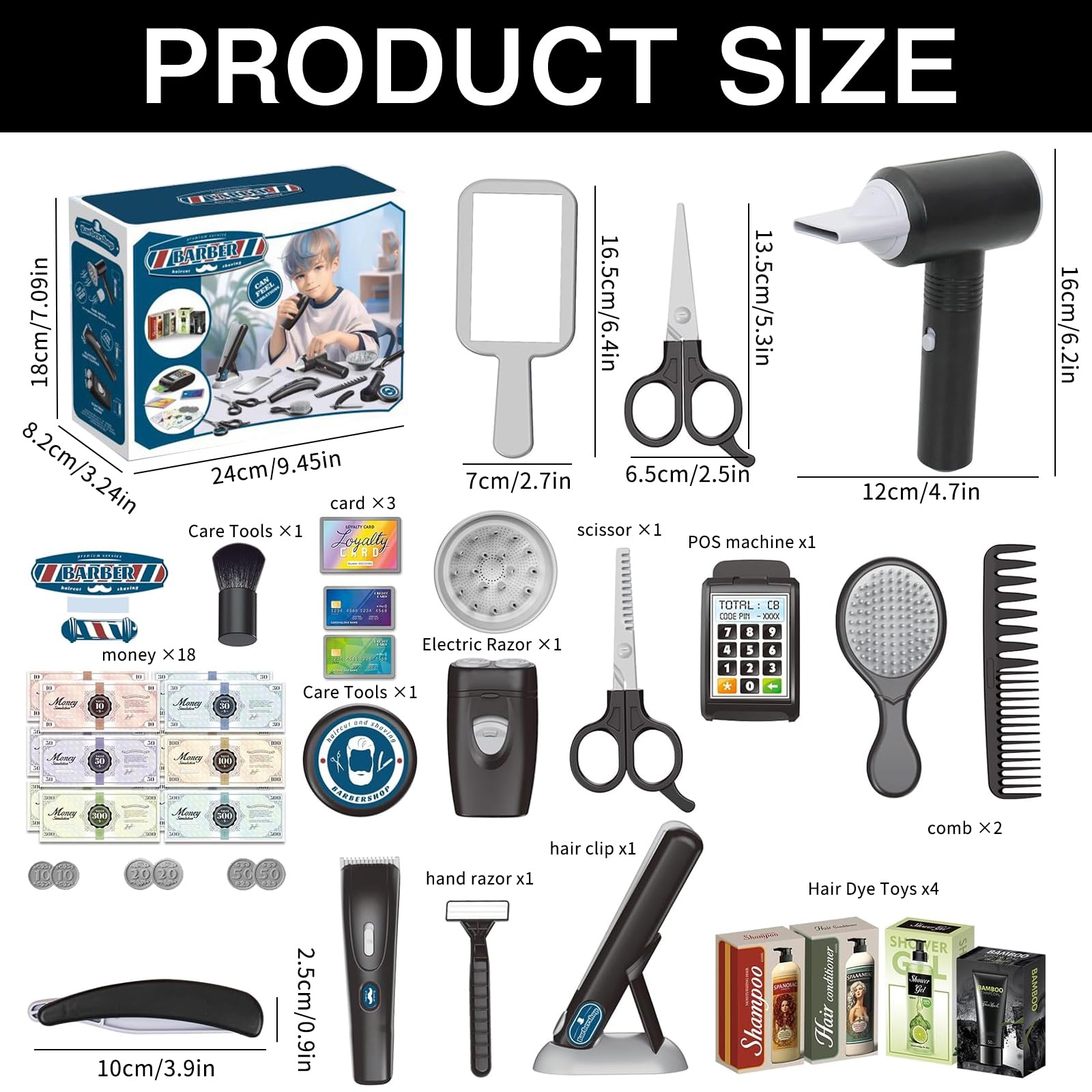 Juego de Peluquería para Niños,36 Piezas Estilismo y Peluquería Conjunto Juego Belleza,Moda Salón Kit Peluqueria,Juego de simulación de peluquería,Juego de rol para Niños y Niñas 3+ Años.