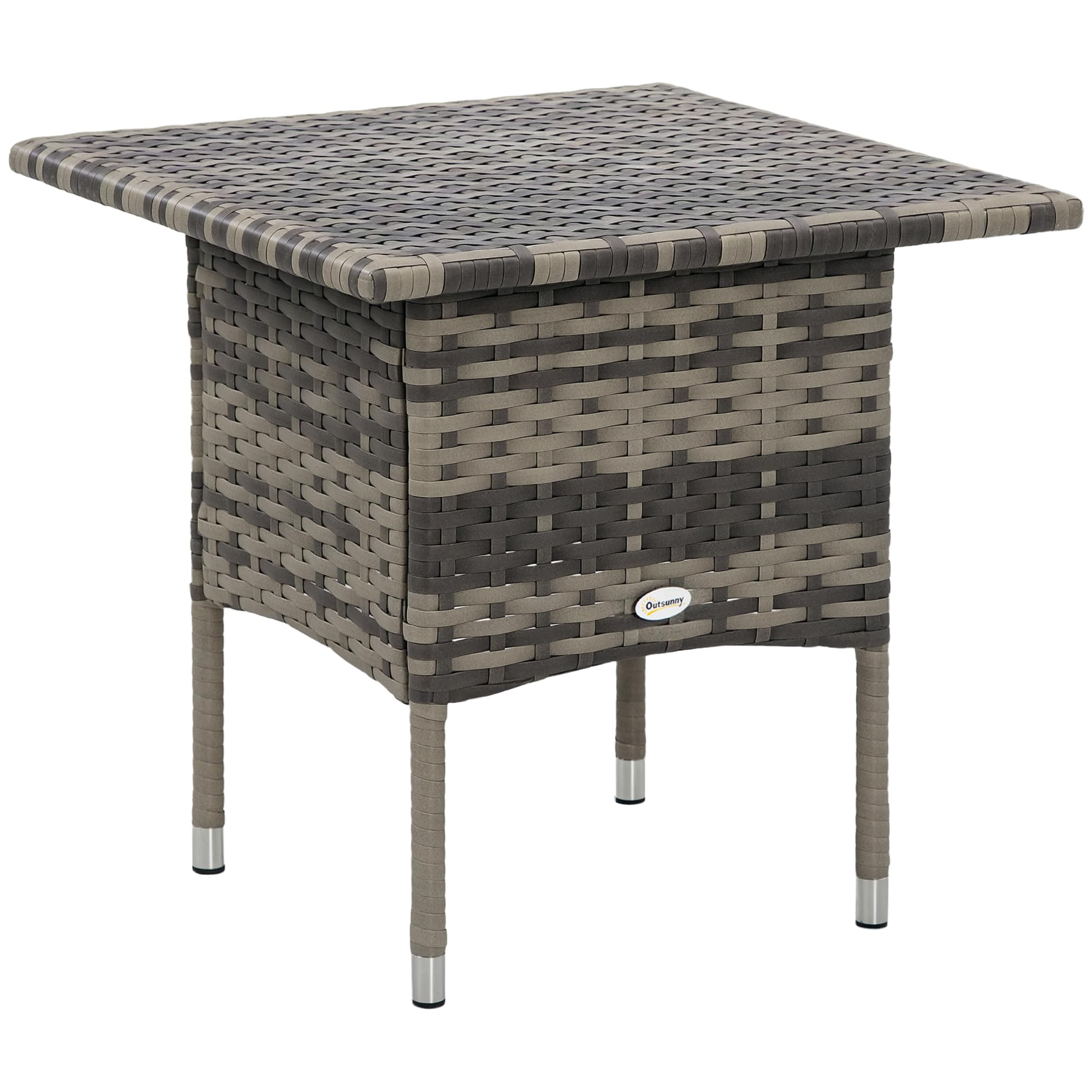 Outsunny boho-stijl tuintafel, PE-rotan, gehard glas, weerbestendig, 50 Outsunny boho-stijl tuintafel, PE-rotan, gehard glas, weerbestendig, 50