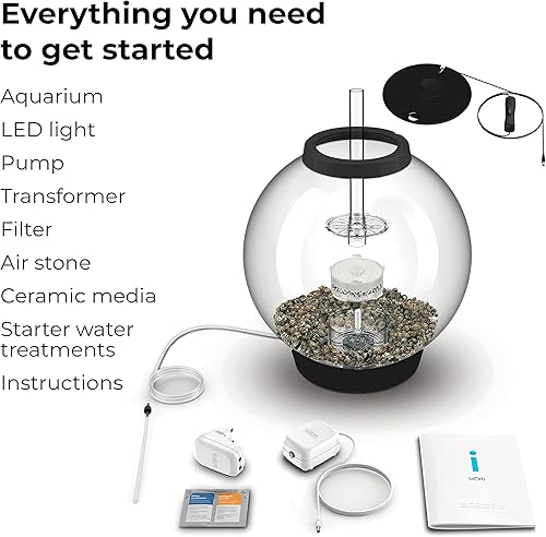 Miniatura 42 de biOrb Acuario clásico 60 acrílico de 16 galones con luces LED multicolor controladas a distancia, tanque moderno para exhibición de mesa, plateado