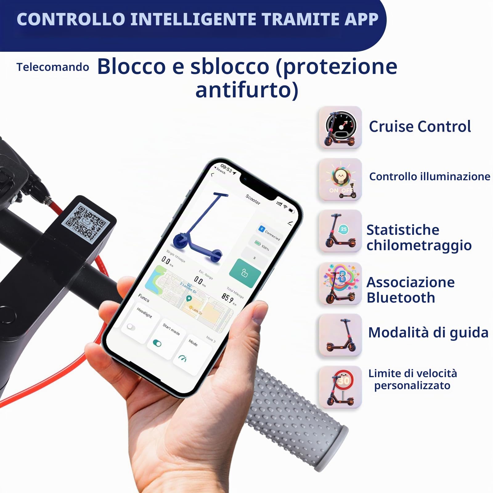 8.5 Pollici Monopattino Elettrico per Adulti - Autonomia 25 km/h, Batteria 10AH, Monopattino Elettrici Pieghevole con Capacità di Carico Massima di 120 kg, 3 Impostazioni di Velocità