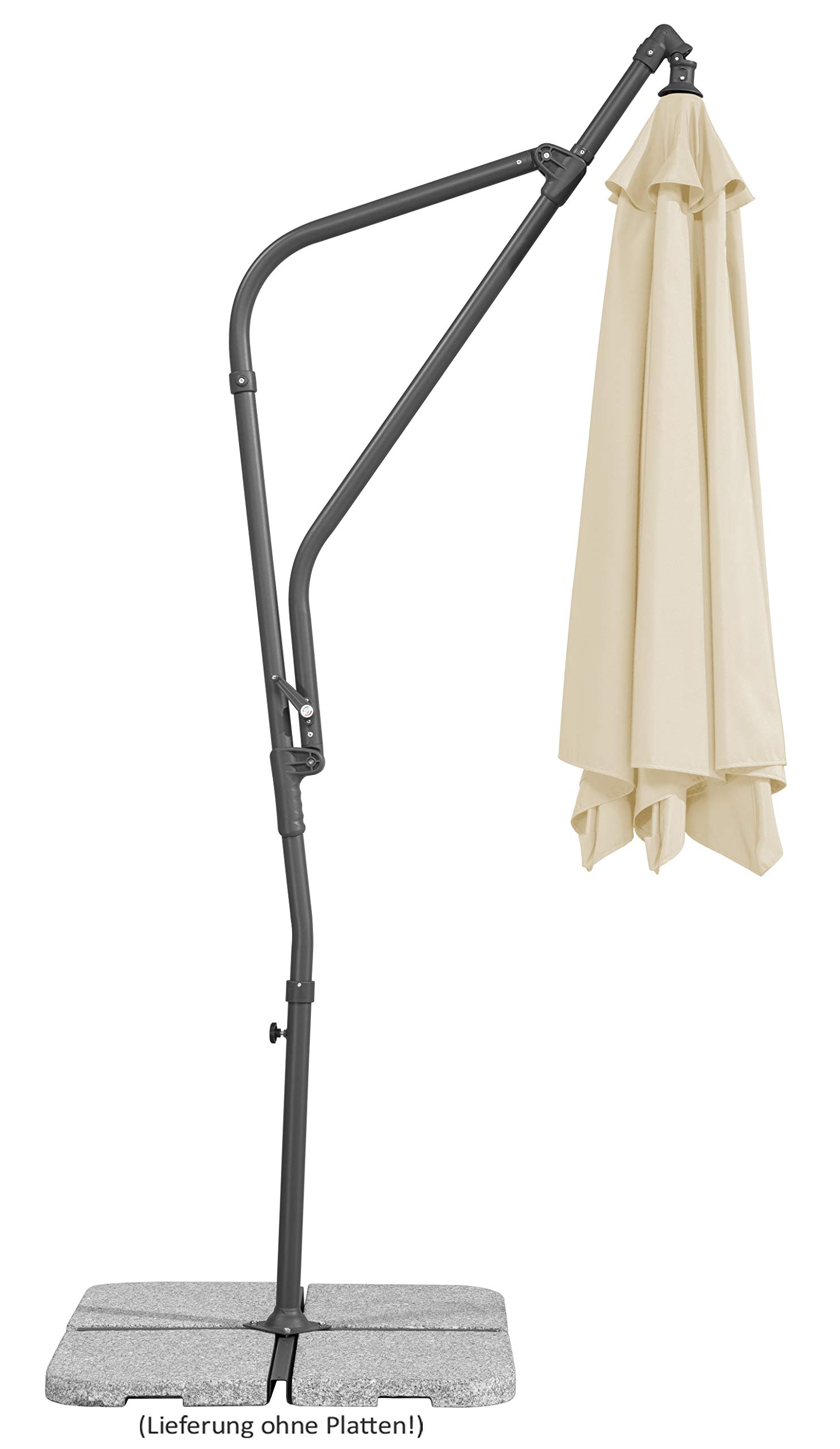 Schneider Sonnenschirm Genua, natur, 300 cm rund, 630-02, Gestell Stahl, Bespannung Polyester, 12.4 kg