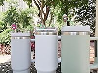 Vista 7 de Silicone Straw Cover Cap for Stanley Cup, Straw Topper Compatible with 8mm 20&30 Oz Stanley Tumbler, Dust-Proof Reusable Tips Lids