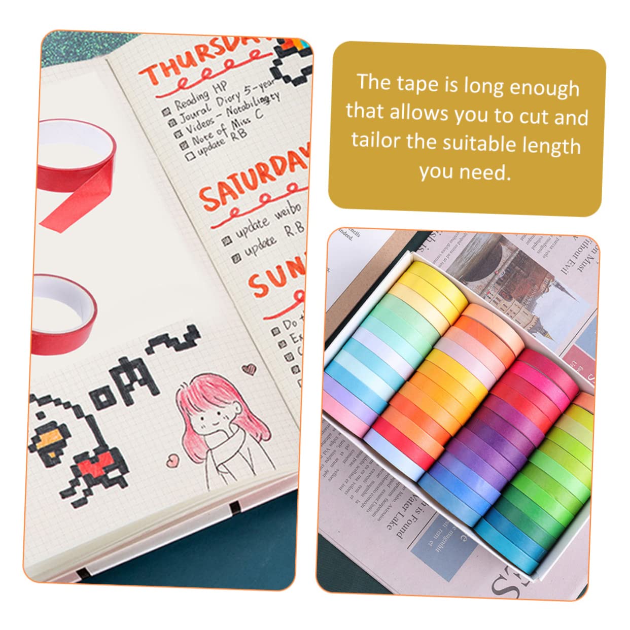 TEHAUX 144rollos Cinta De para Manualidades y Scrapbooking para y Decoración De