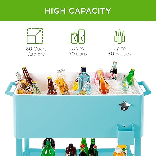 Miniatura 3 de Best Choice Products Carro de acero al aire libre del refrigerador del balanceo de 80