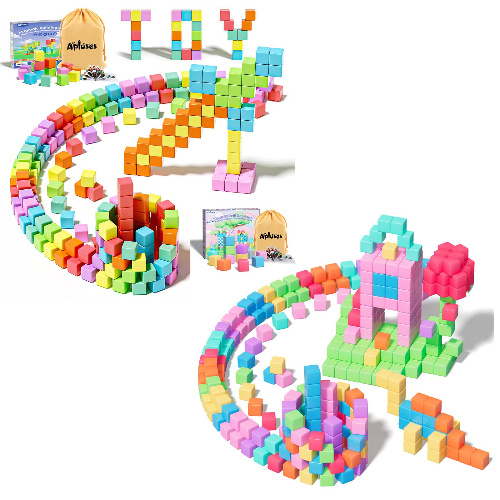 Apluses 172 Pièces Construction Magnetique Enfant
