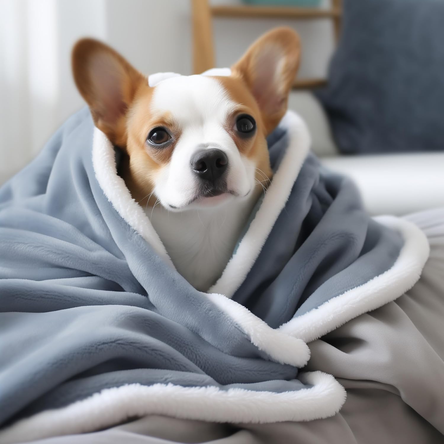 review Sherpa Blanket for Bed Sofa Couch Camping Travel, Double-Sided Reversible Pet Hair Resistant Lap Blanket, Warm Lightweight Fluffy & Soft Plush (Grey, XXL 60x80”)